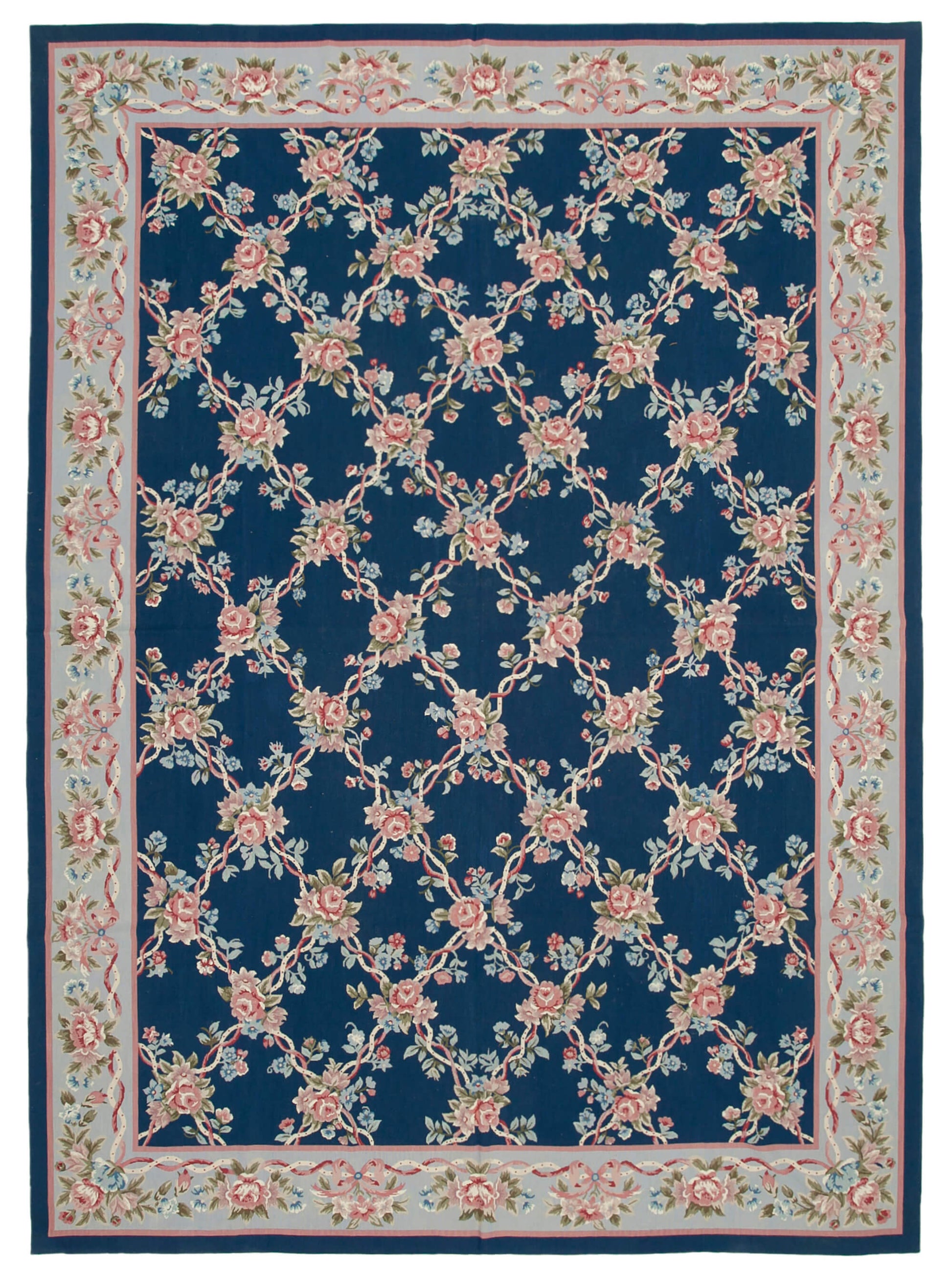 10x14 Blue Needlepoint Kilim Rug - 22091