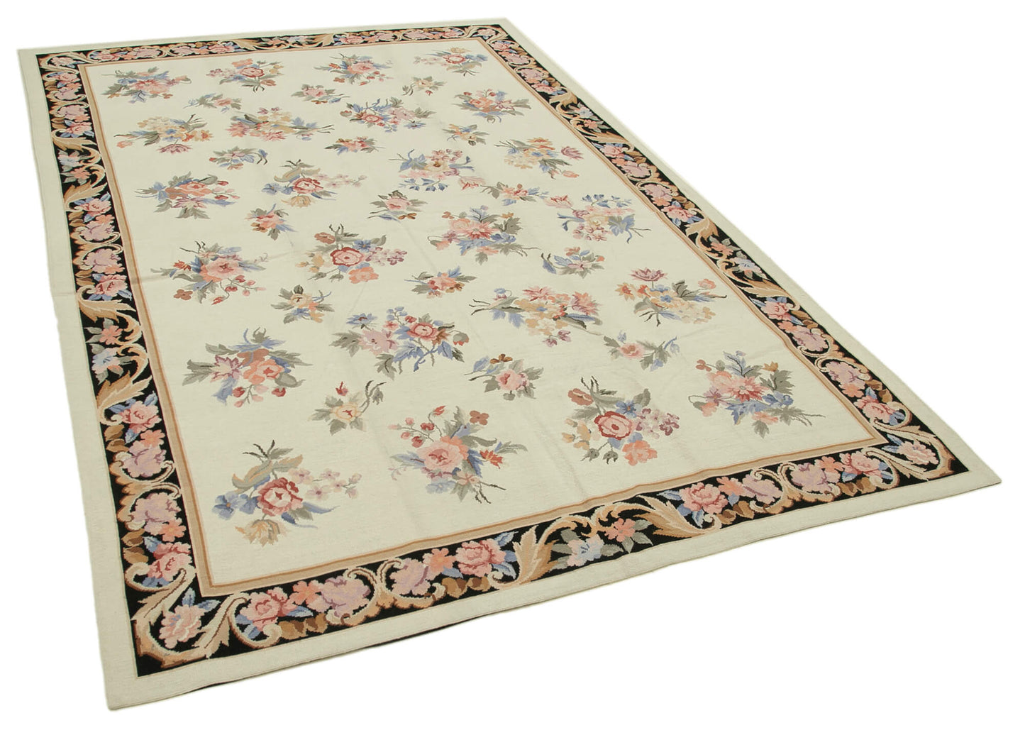 6x9 Beige Needlepoint Kilim Rug - 22096