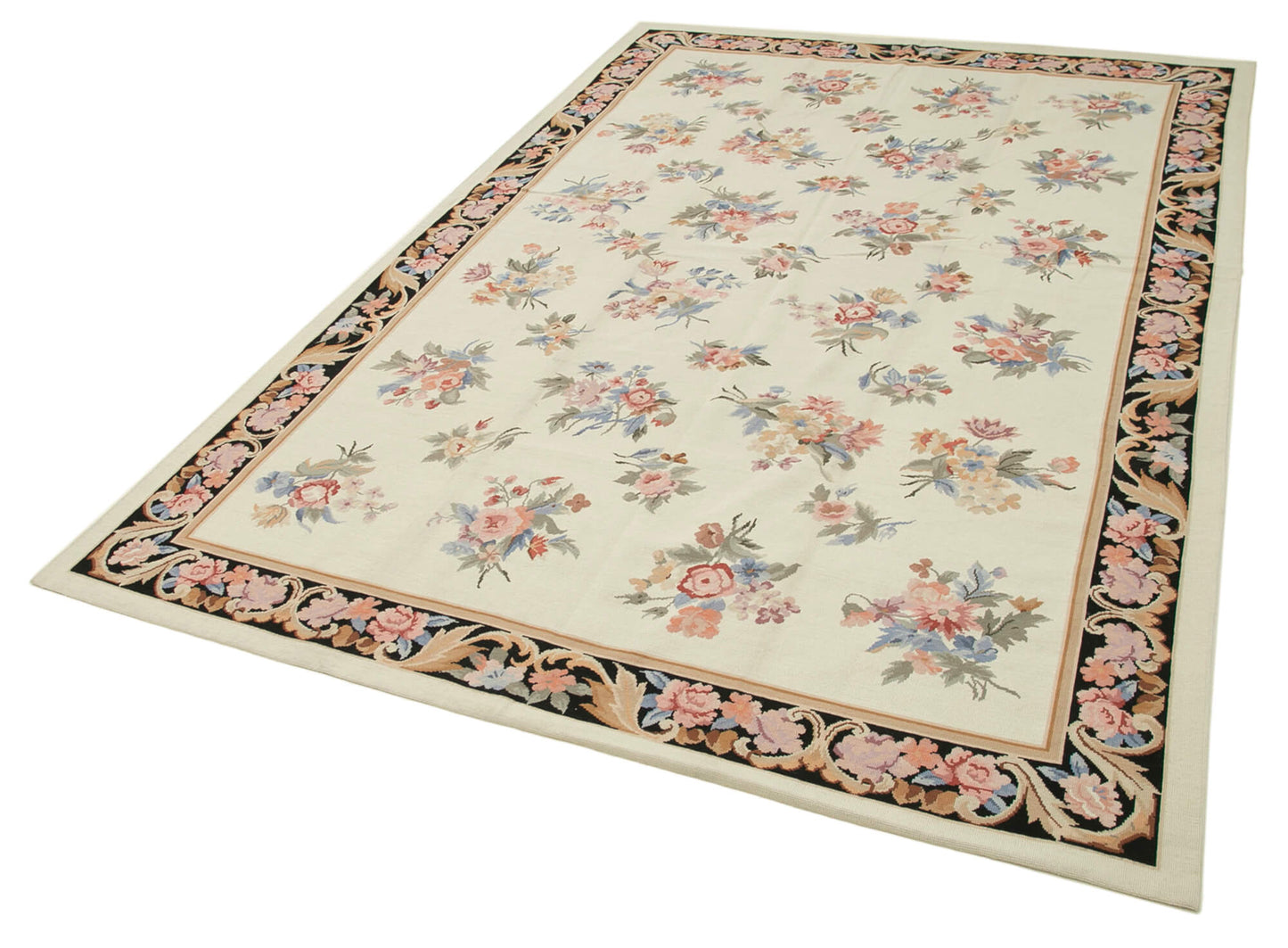 6x9 Beige Needlepoint Kilim Rug - 22096