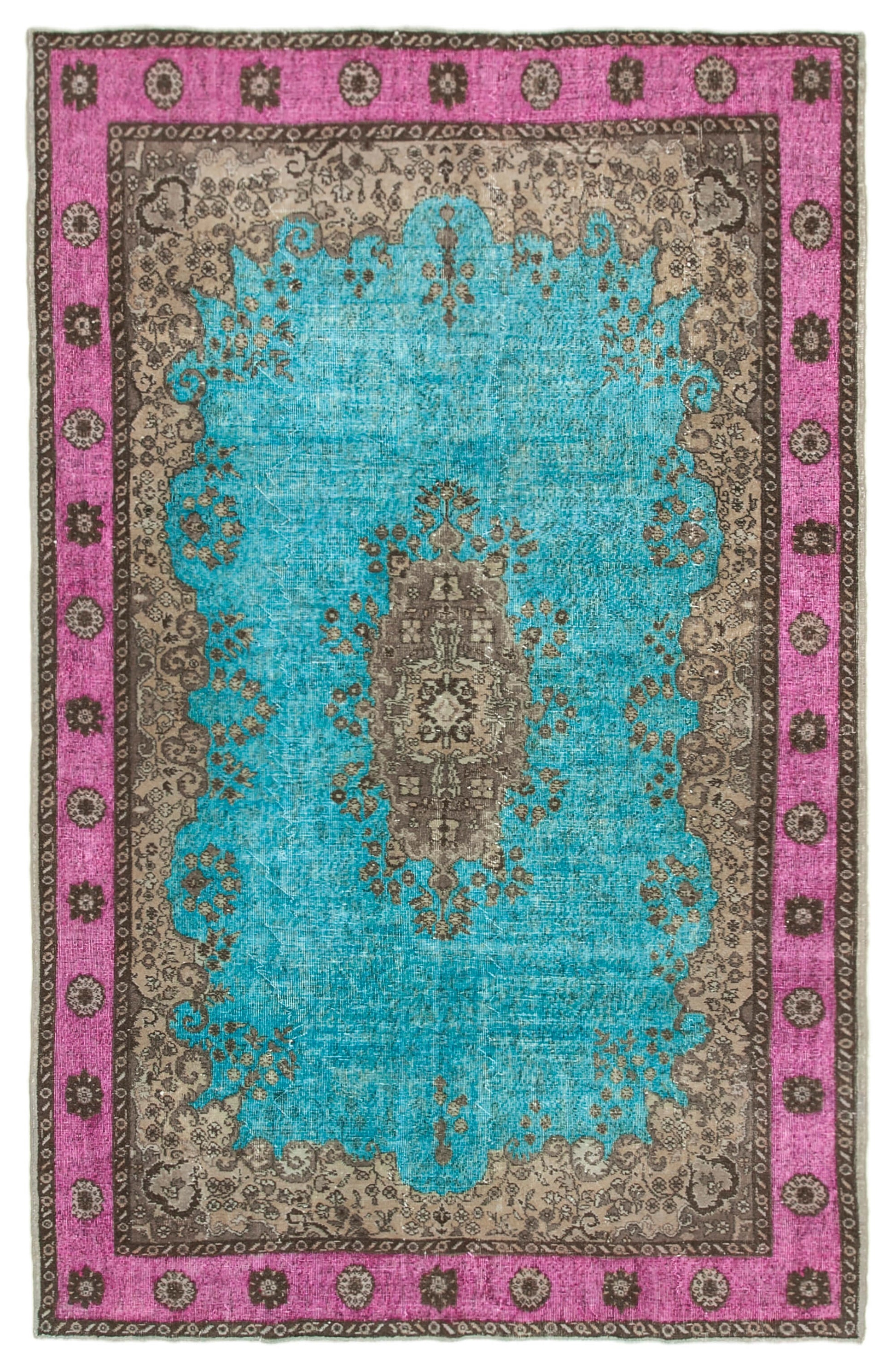 7x11 Turquoise Over Dyed Rug - 22294