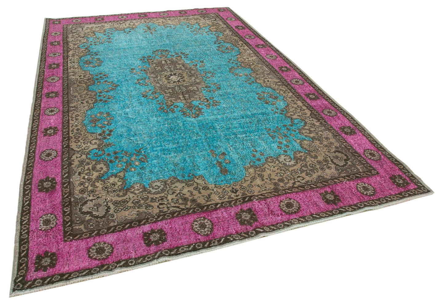 7x11 Turquoise Over Dyed Rug - 22294