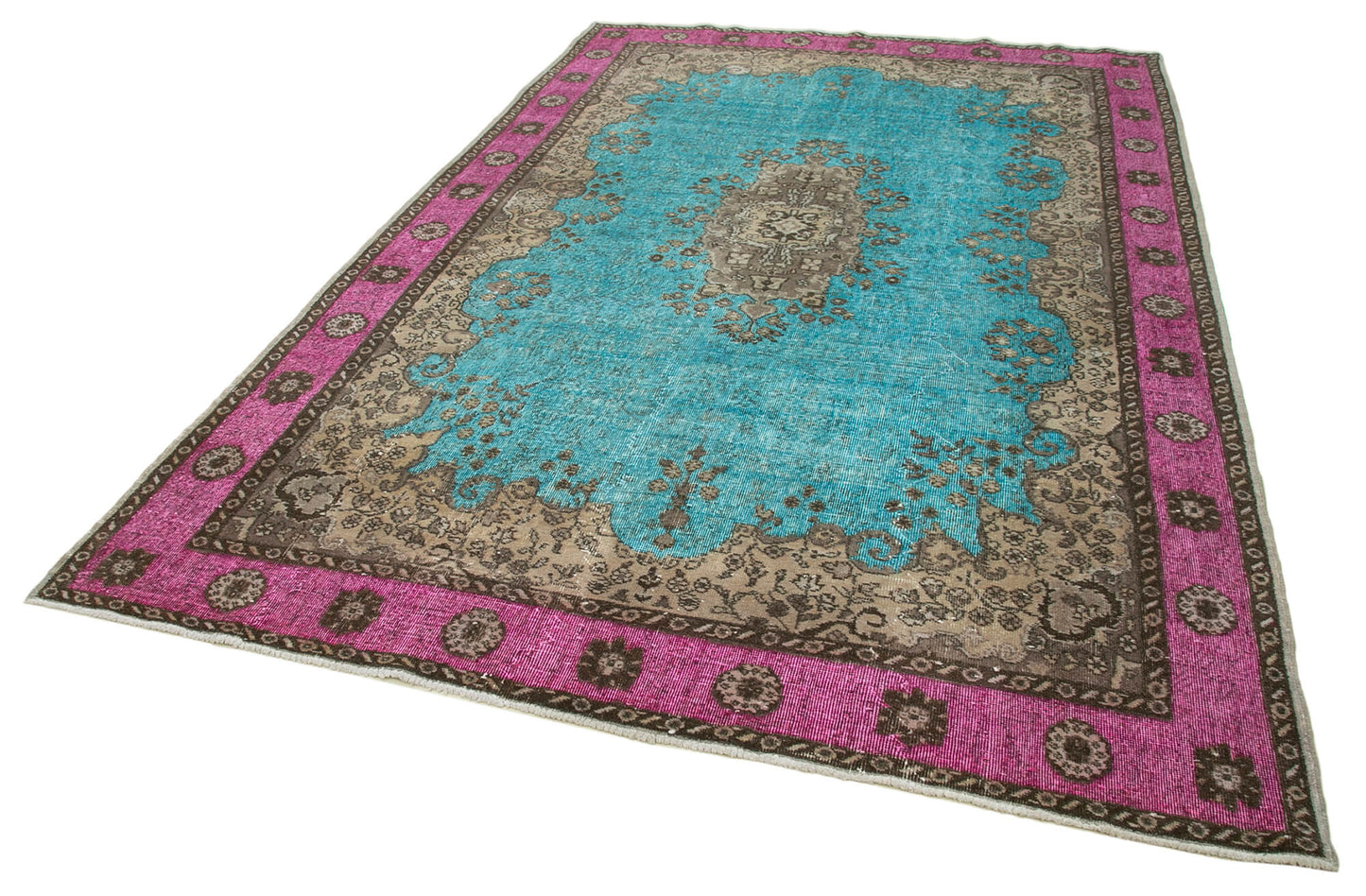 7x11 Turquoise Over Dyed Rug - 22294