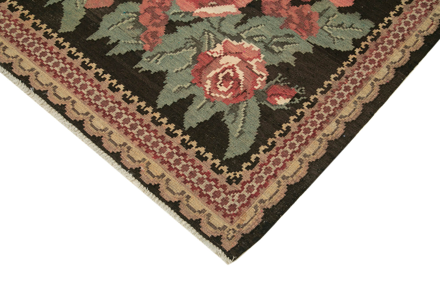 8x11 Black Vintage Moldovan Kilim Rug - 23265