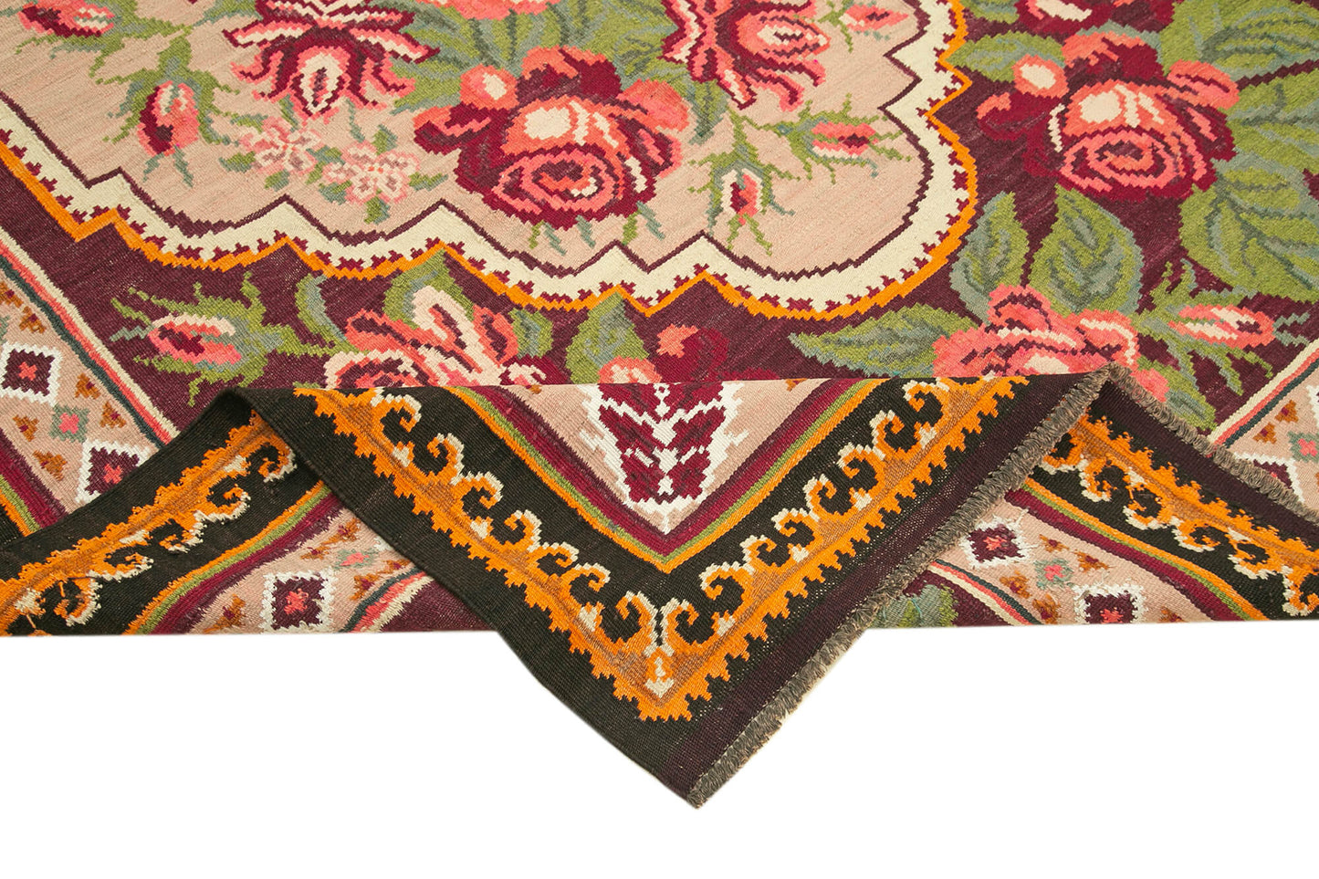 6x9 Black Vintage Moldovan Kilim Rug - 23335