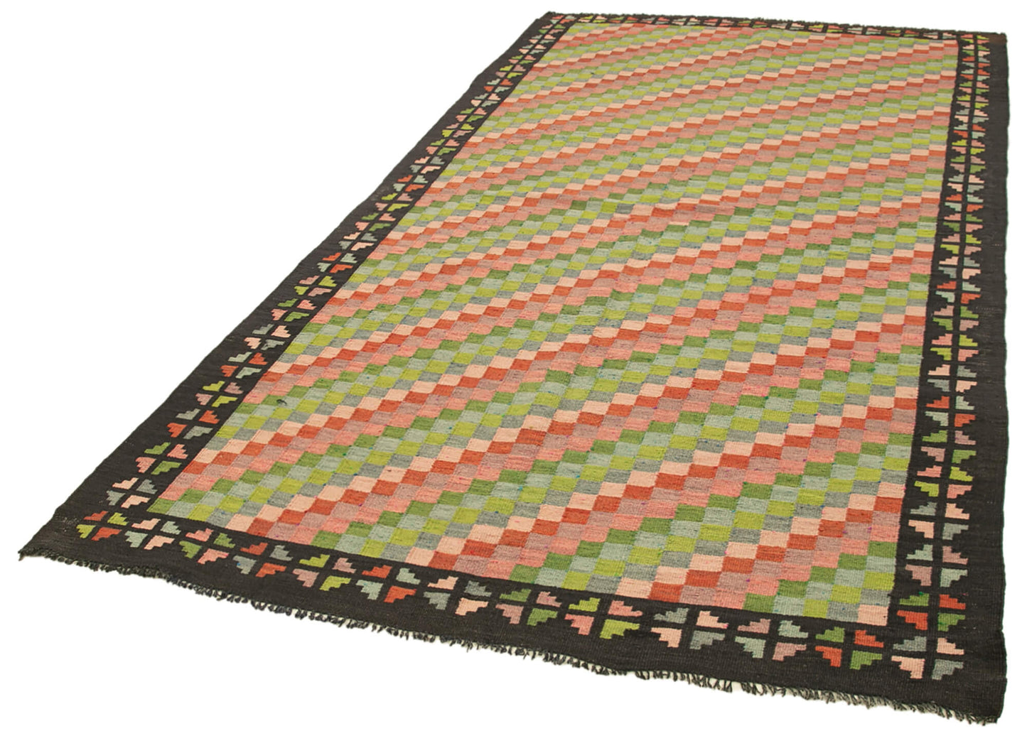 5x10 Black Vintage Moldovan Kilim Rug - 23340