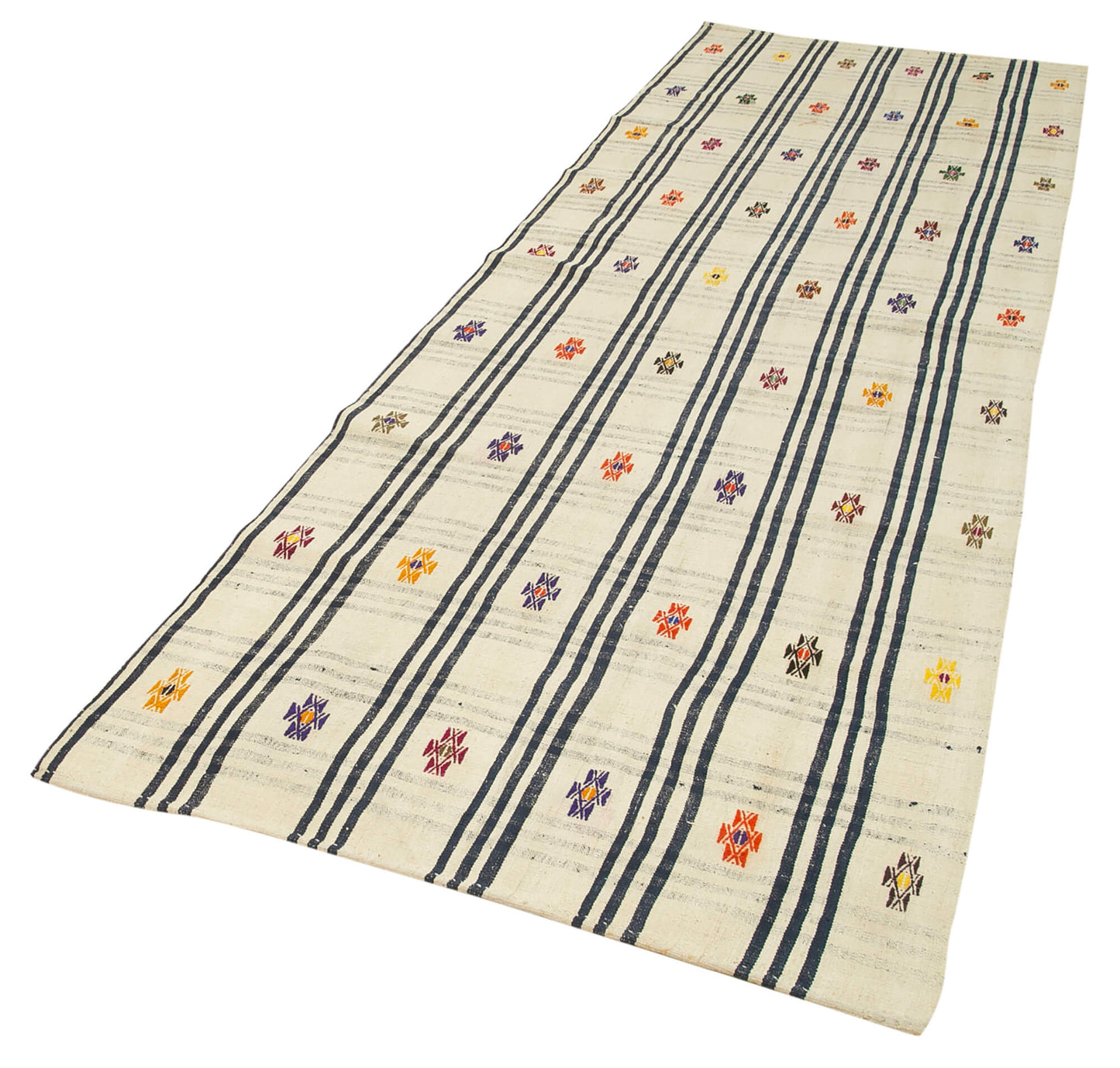 4x12 Beige Oriental Kilim Runner Rug - 23526