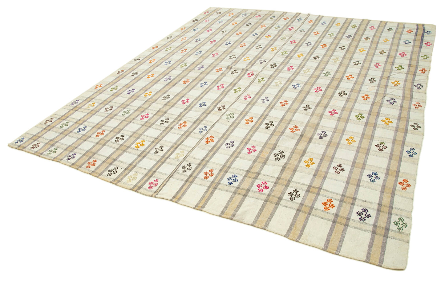 8x10 Beige Oriental Kilim Rug - 23574