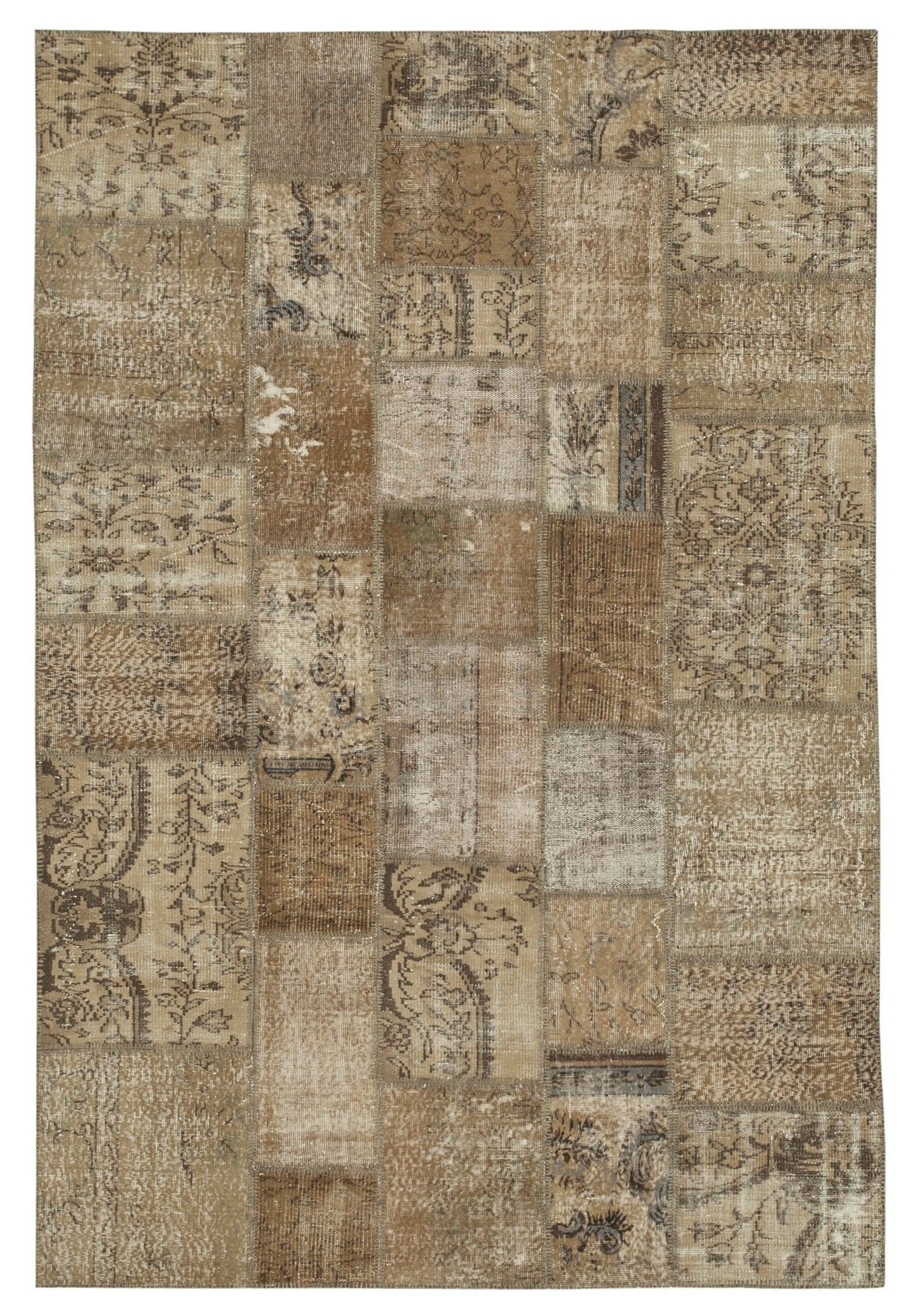 7x10 Brown Patchwork Rug - 23985