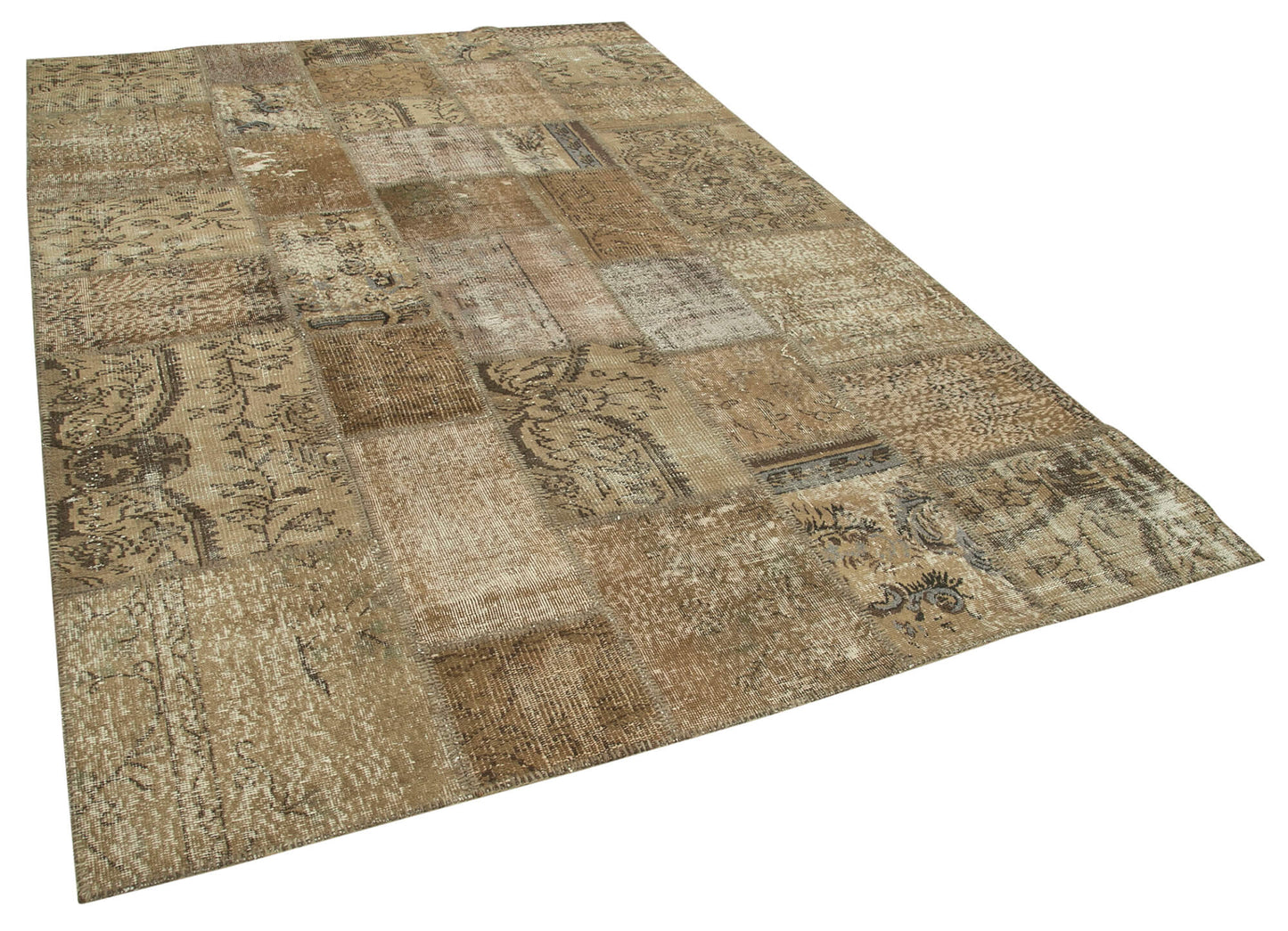 7x10 Brown Patchwork Rug - 23985