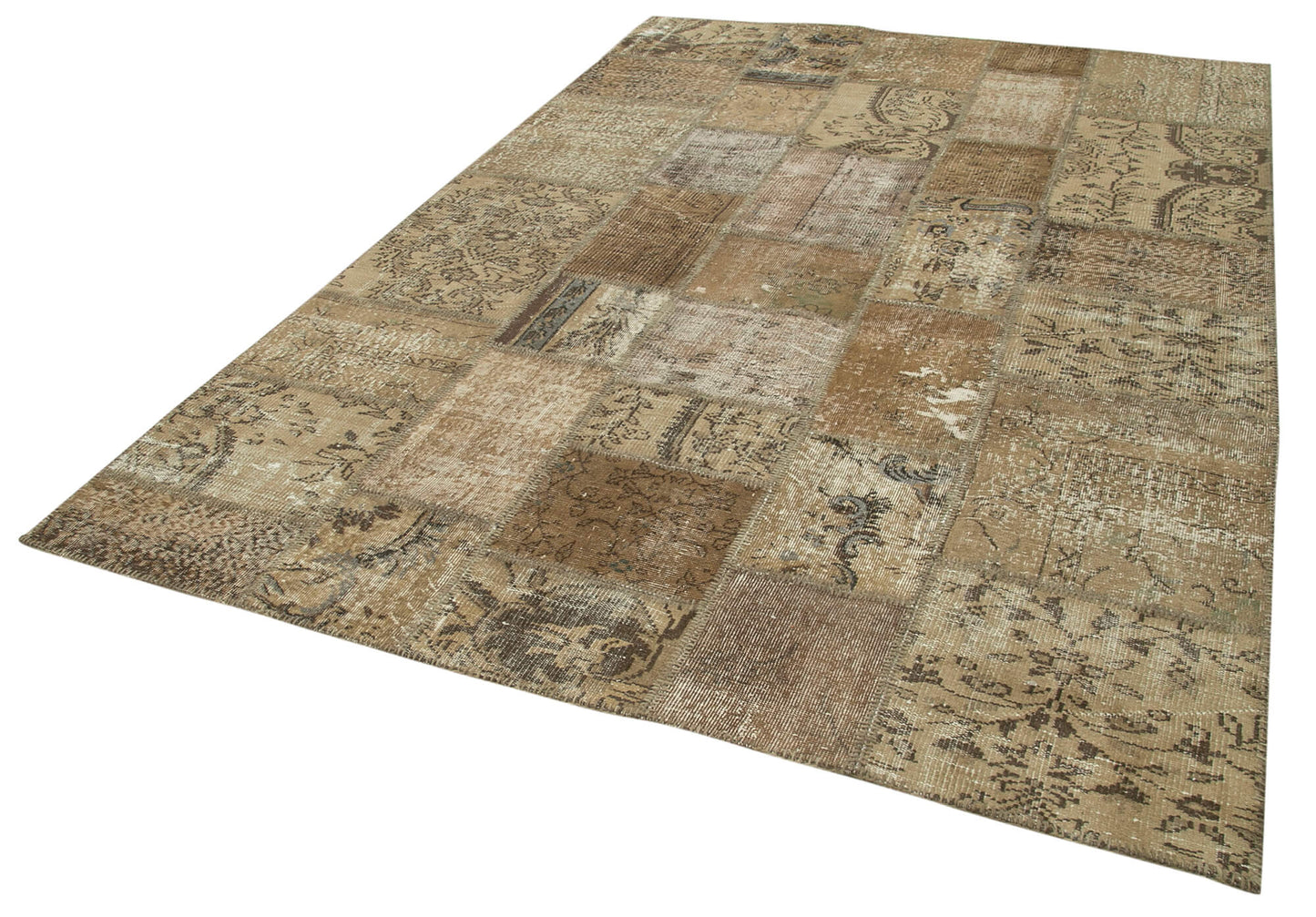 7x10 Brown Patchwork Rug - 23985