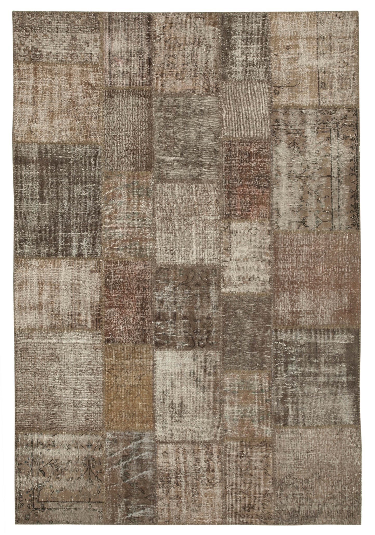 7x10 Brown Patchwork Rug - 23989