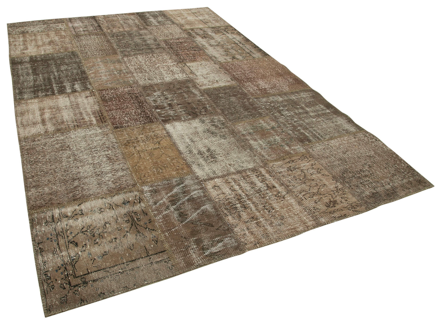 7x10 Brown Patchwork Rug - 23989