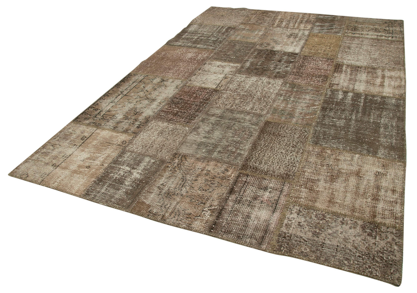 7x10 Brown Patchwork Rug - 23989