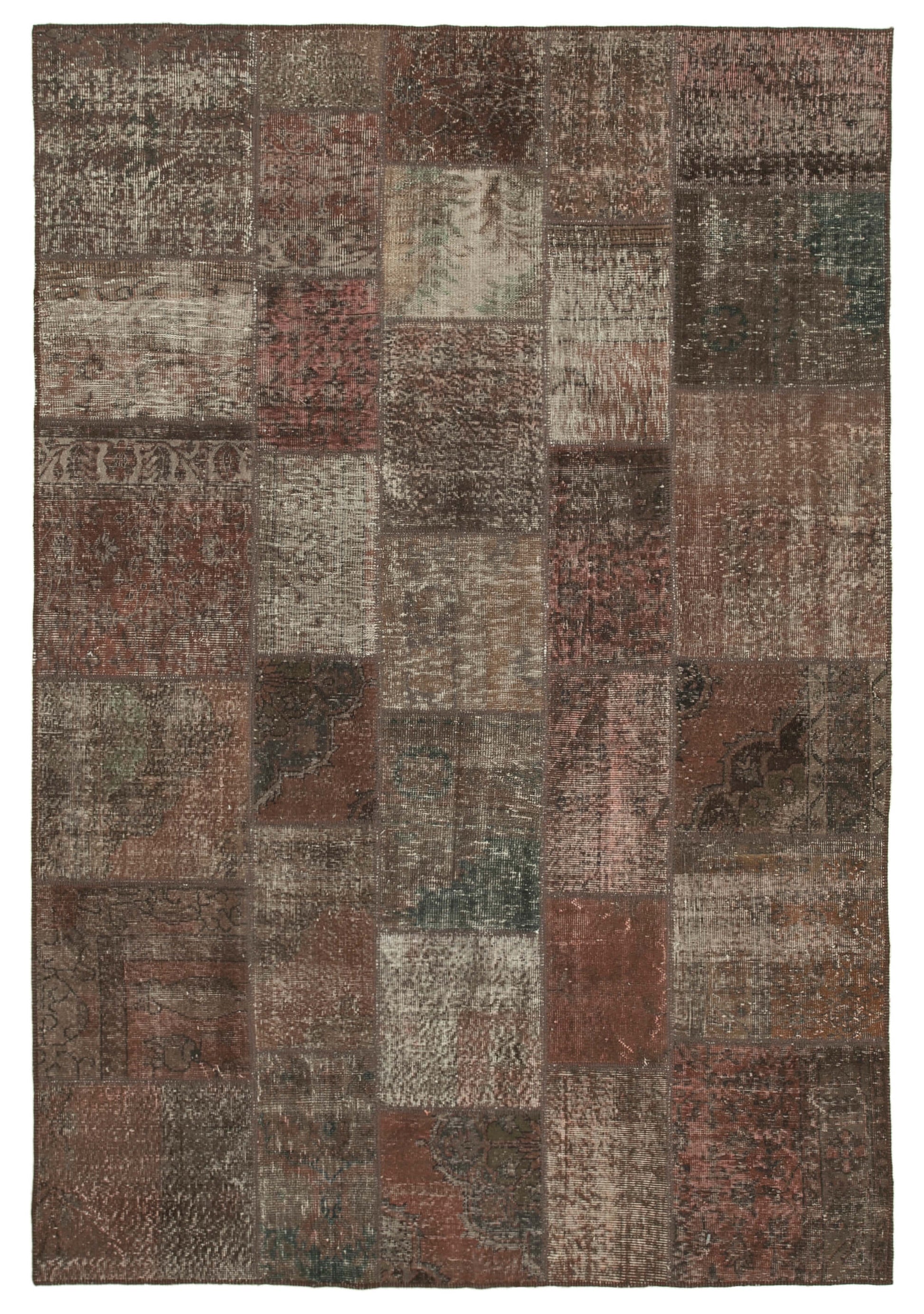 7x10 Brown Patchwork Rug - 24047