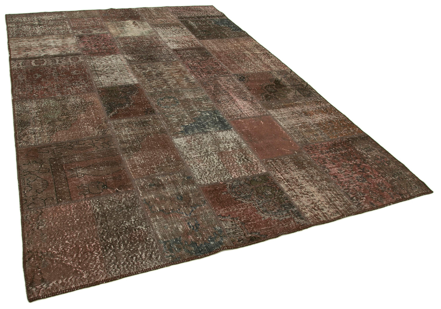 7x10 Brown Patchwork Rug - 24047