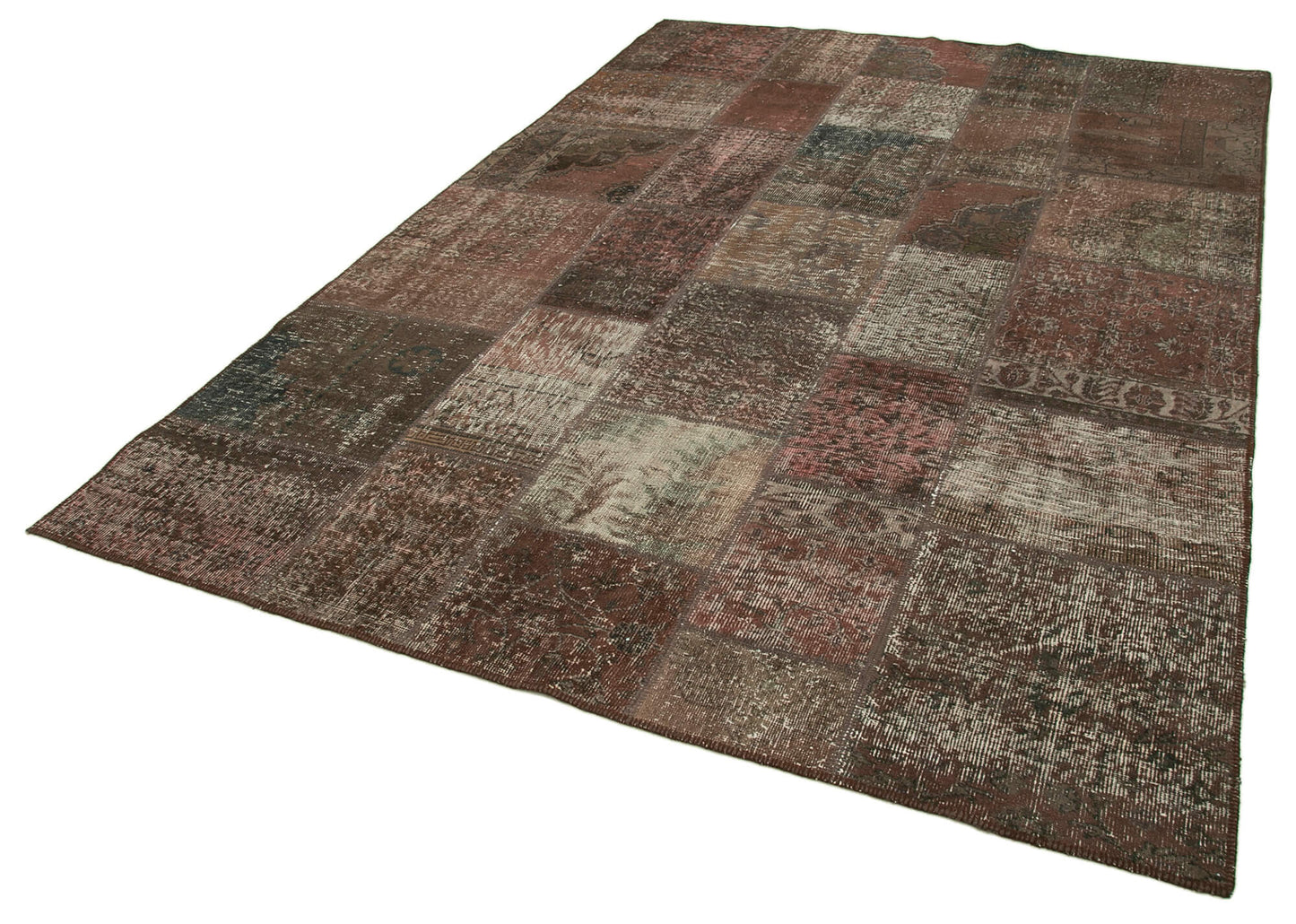 7x10 Brown Patchwork Rug - 24047