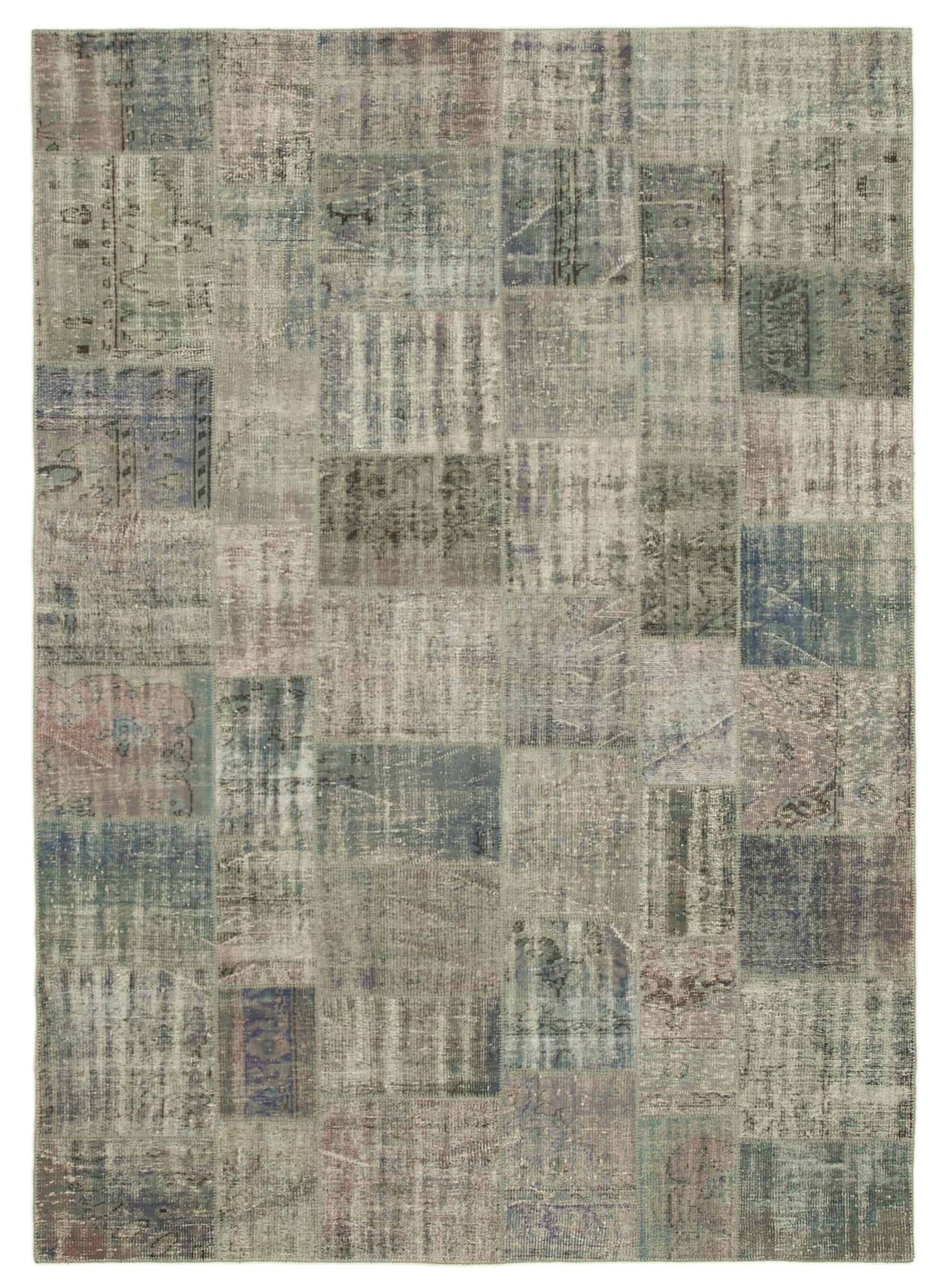 8x11  Grey Patchwork Rug- 25290