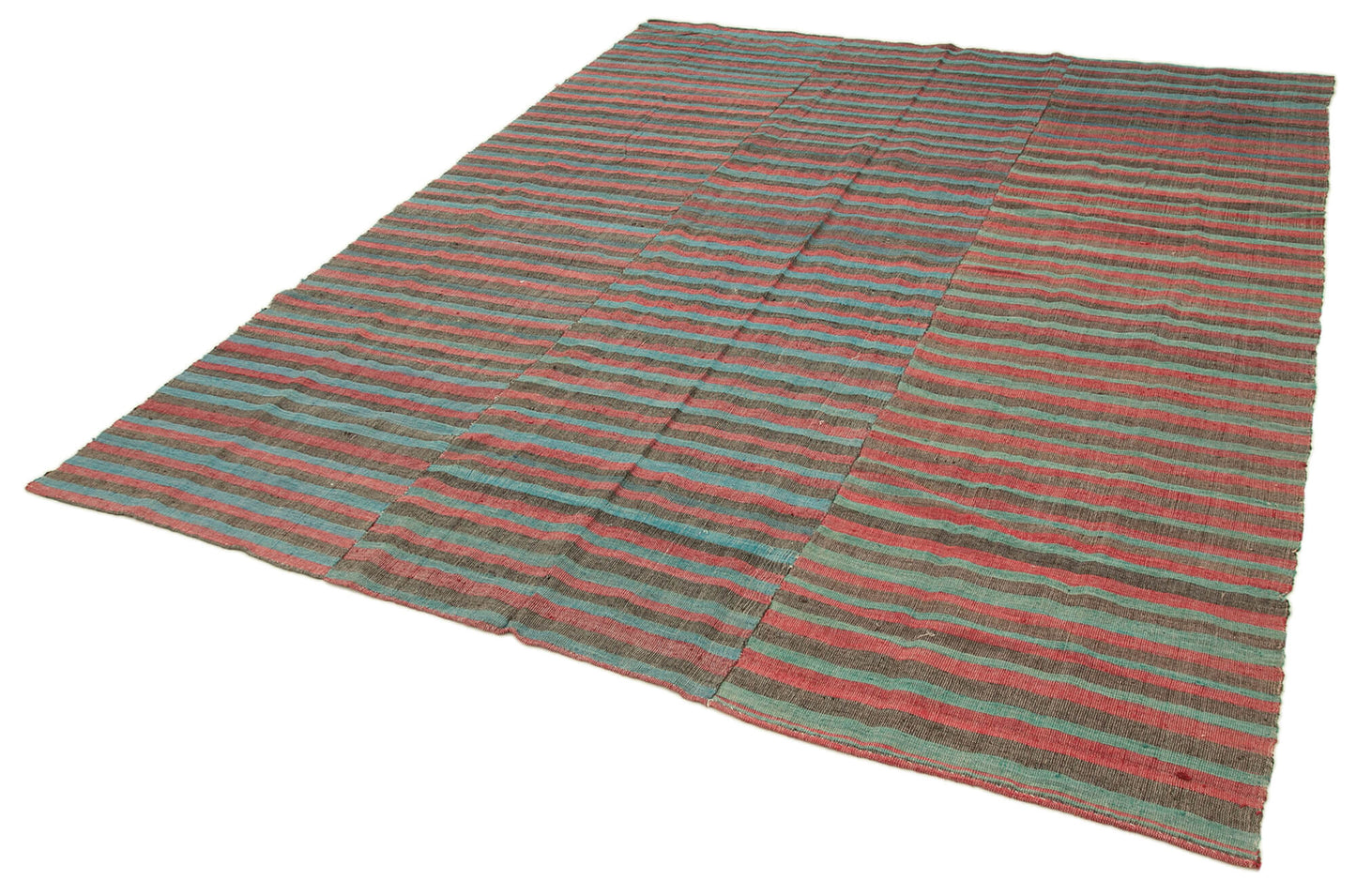 7x9 Turquoise Vintage Kilim Rug - 28540