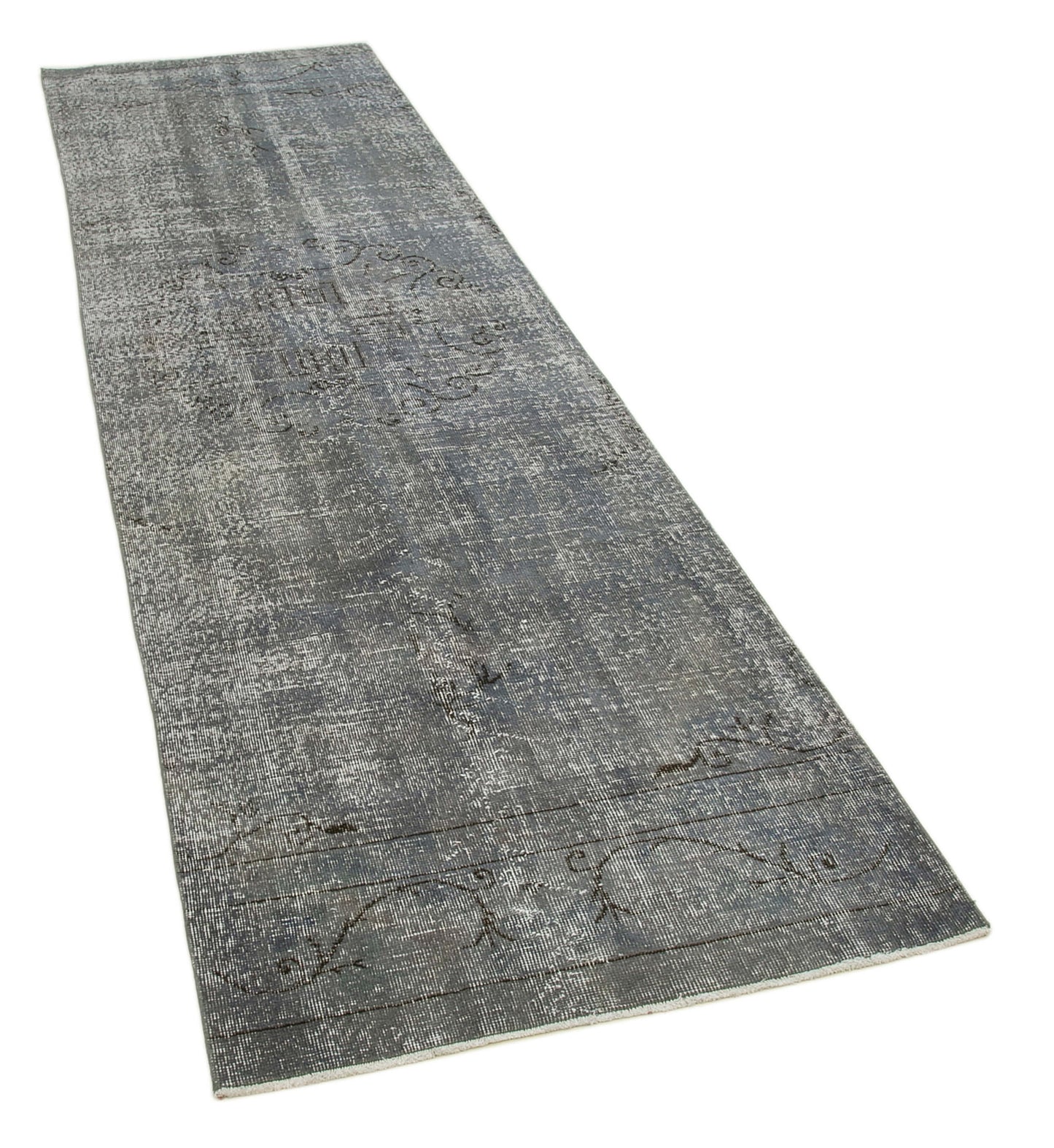 3x10 Grey Overdyed Runner Rug - 28655