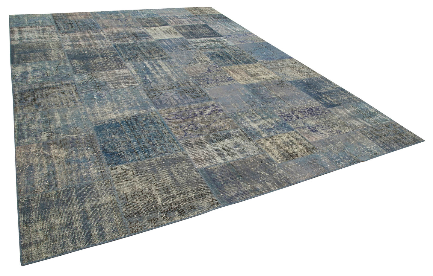 10x13 Blue Patchwork Rug - 28846