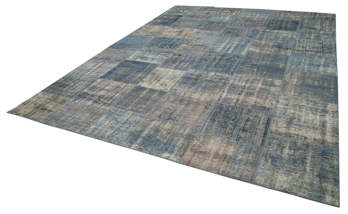 10x13 Blue Patchwork Rug - 28846