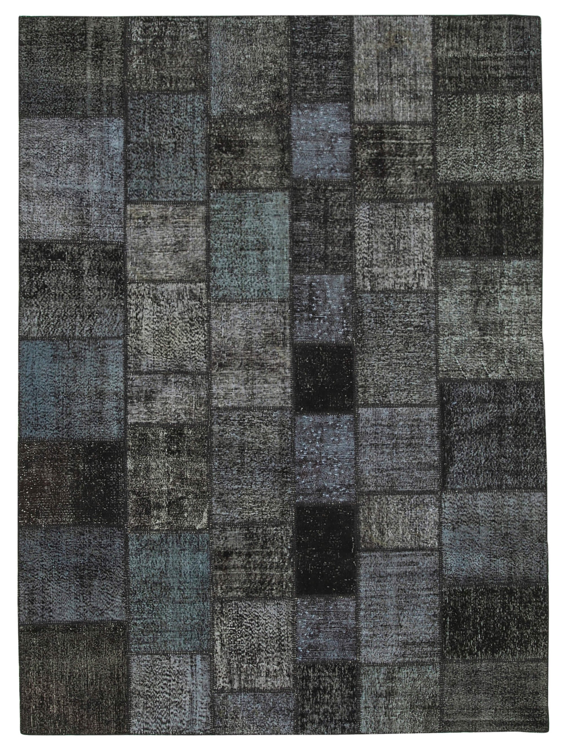 8x12 Black Patchwork Rug- 28857