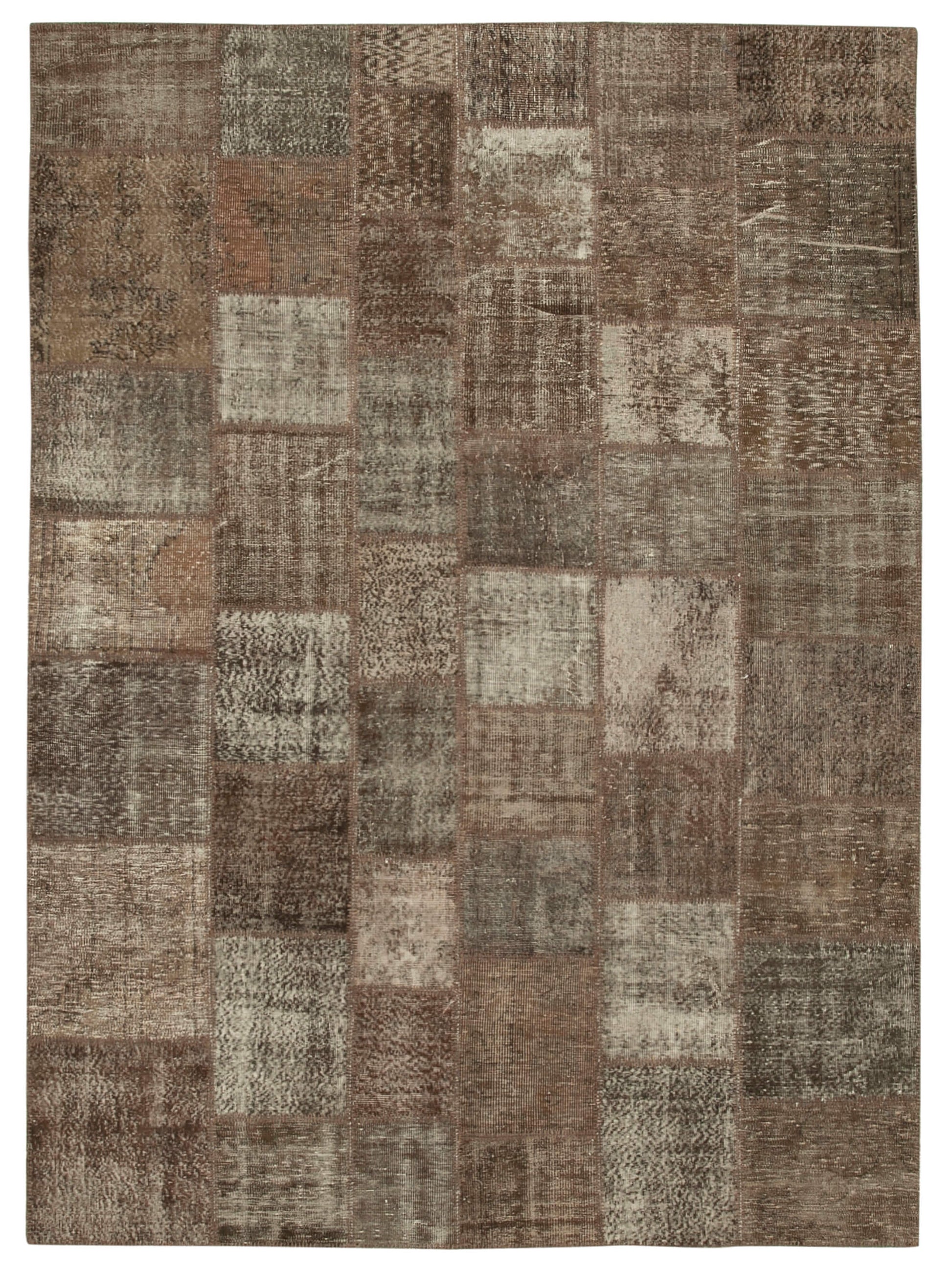 8x11 Brown Patchwork Rug- 28858