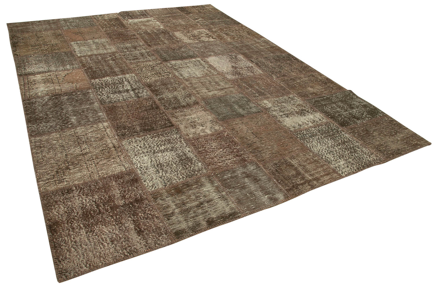 8x11 Brown Patchwork Rug- 28858