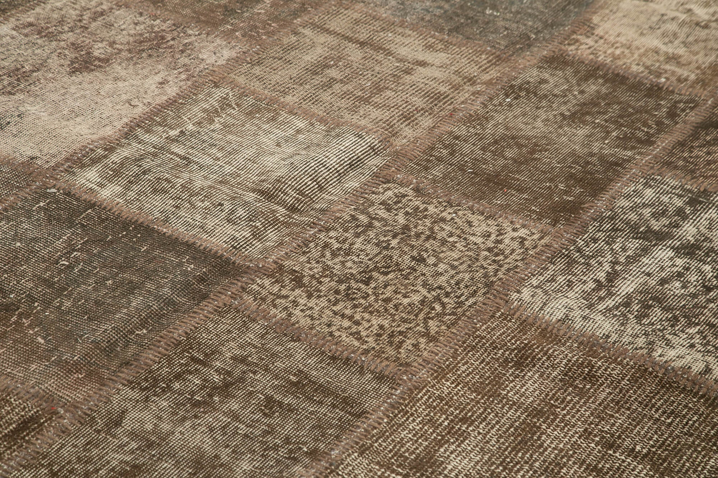 8x11 Brown Patchwork Rug- 28858