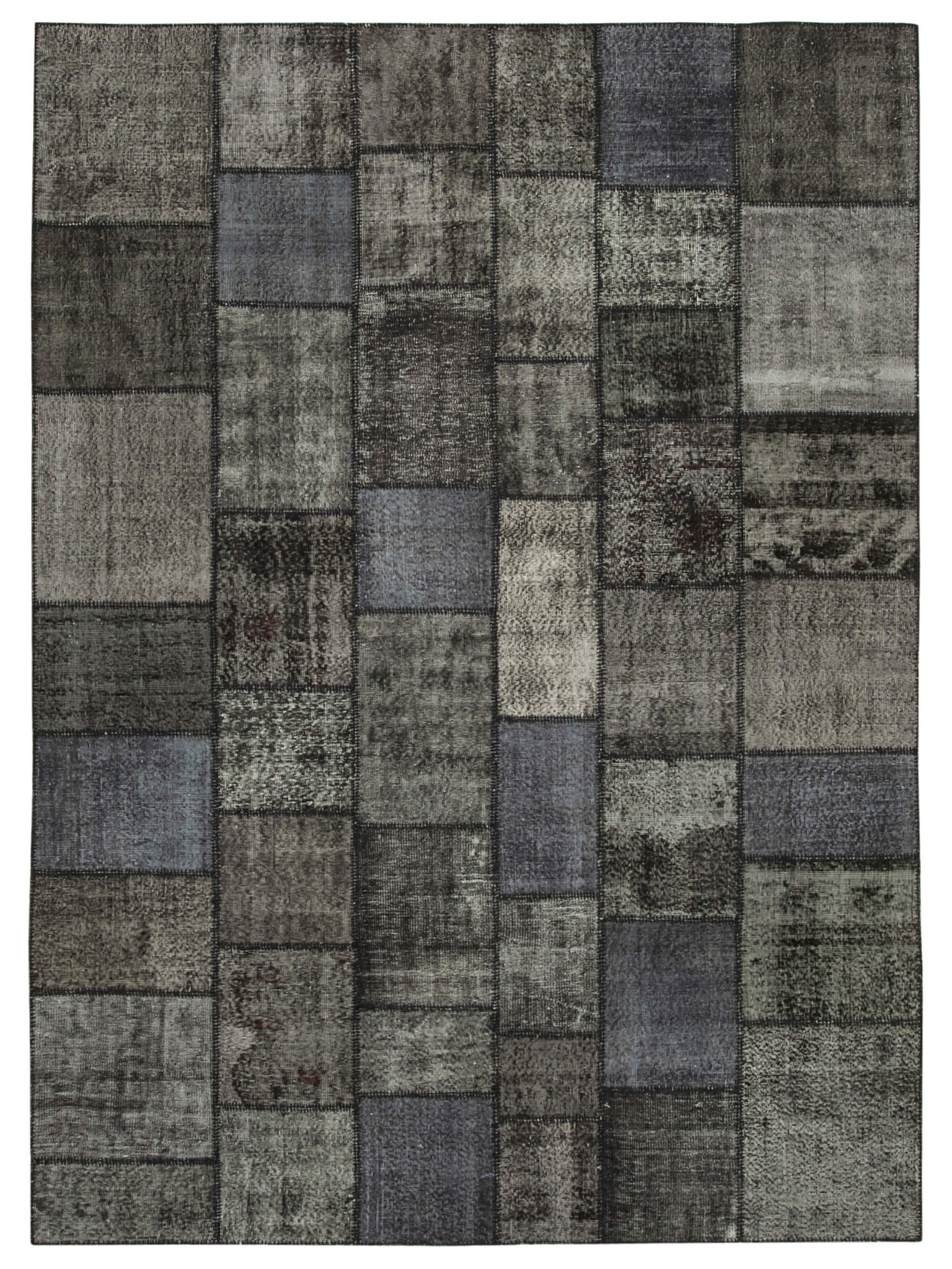 8x12 Black Patchwork Rug- 28871