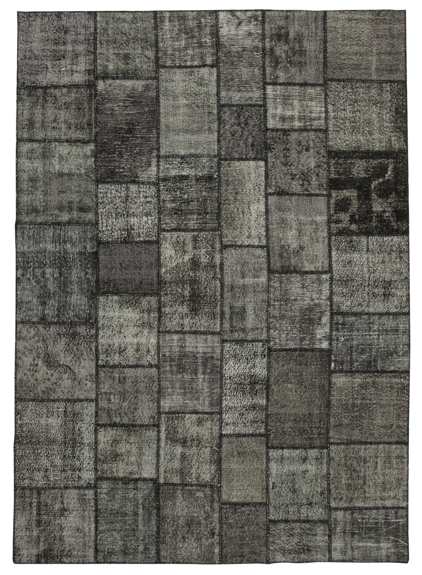 8x12 Black Patchwork Rug- 28872