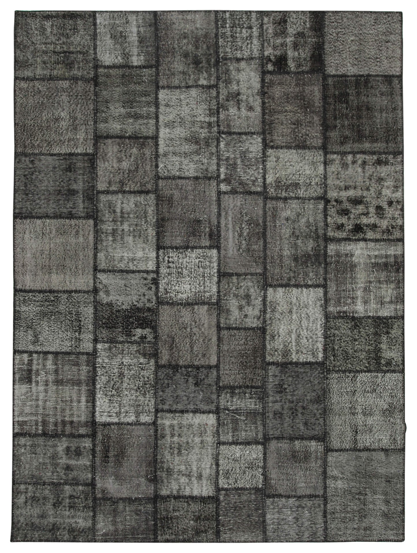 8x12 Black Patchwork Rug- 28877