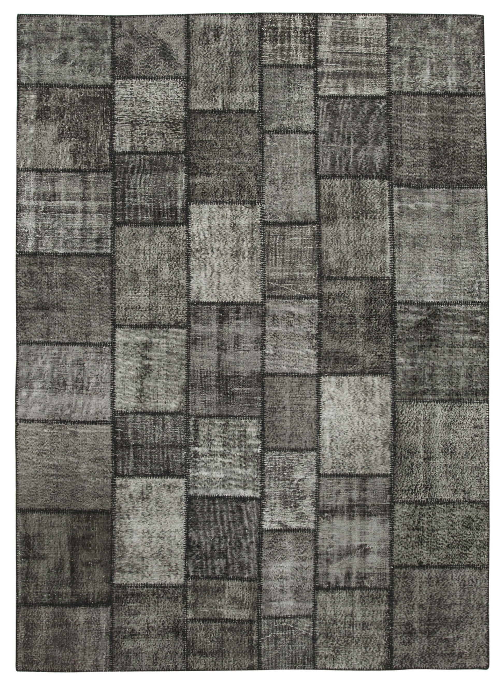 8x12 Black Patchwork Rug- 28881