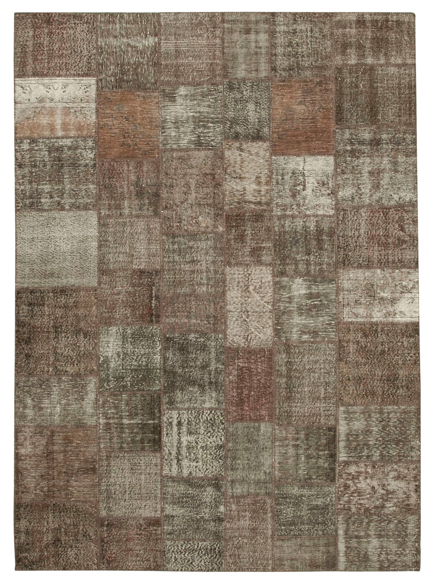 8x12 Brown Patchwork Rug- 28882