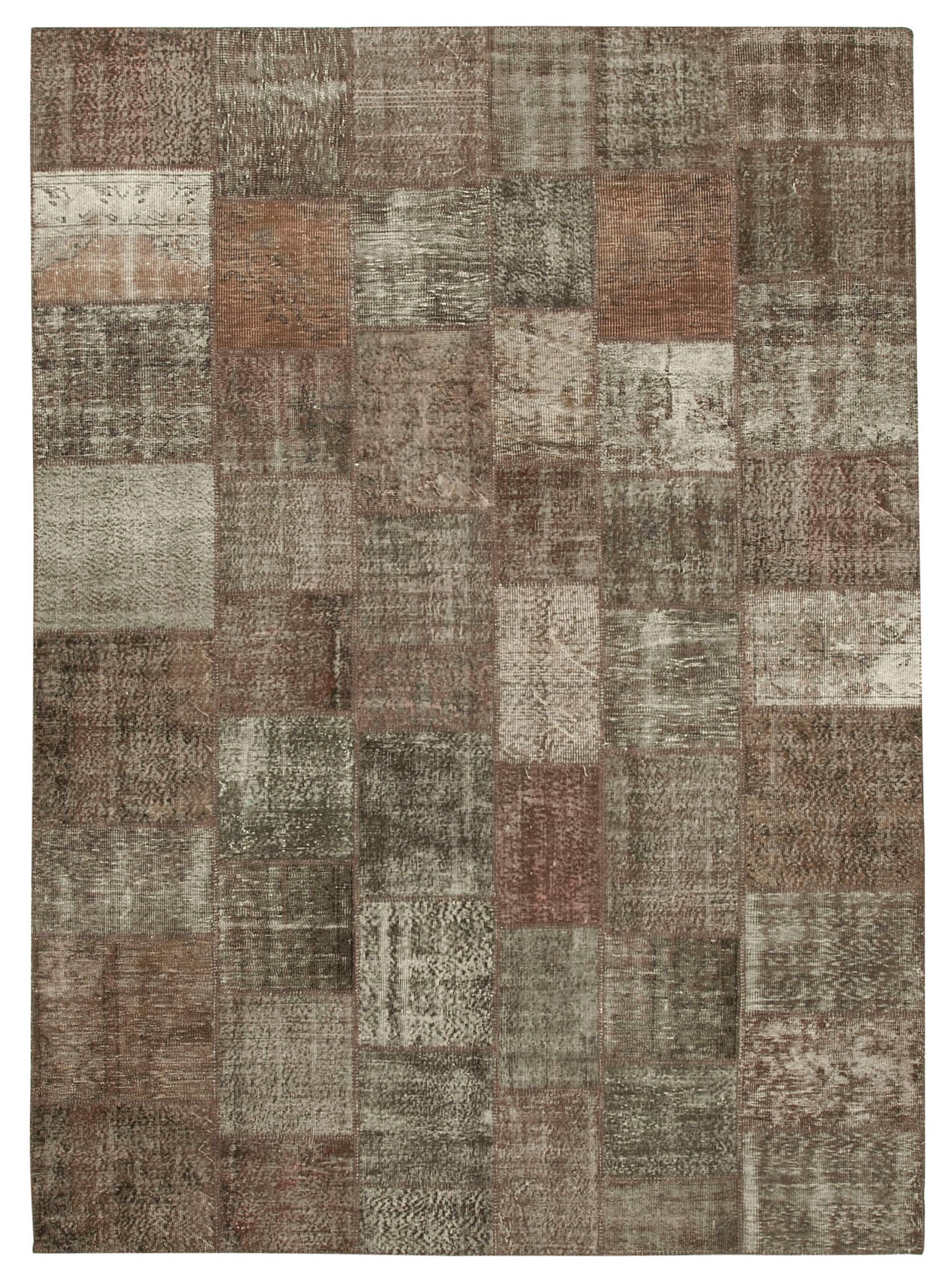 8x12 Brown Patchwork Rug- 28882