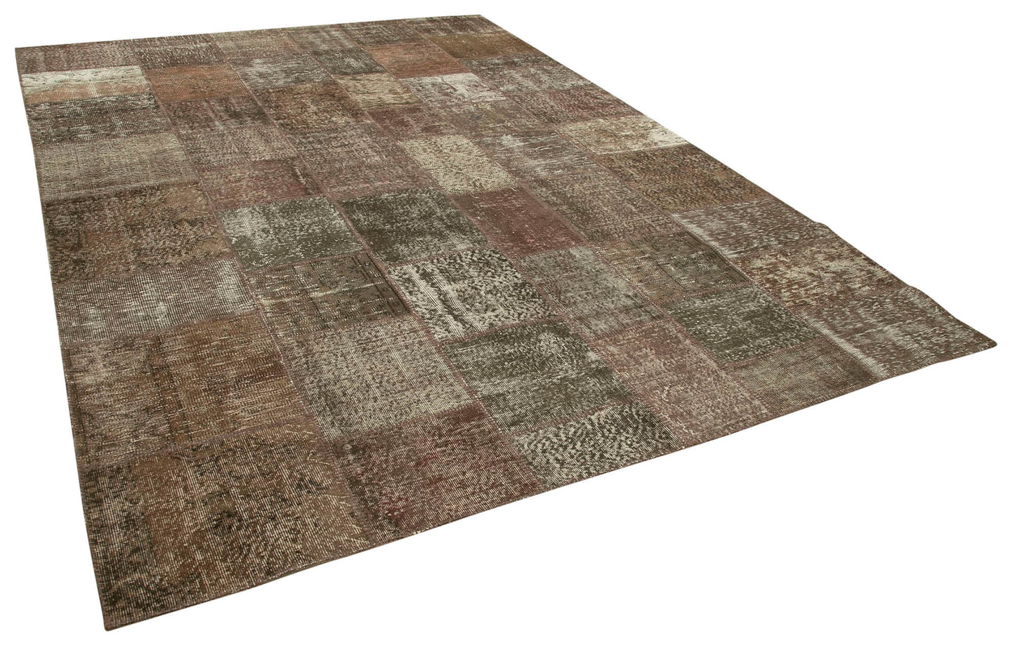 8x12 Brown Patchwork Rug- 28882