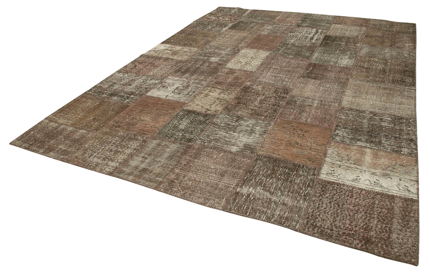 8x12 Brown Patchwork Rug- 28882