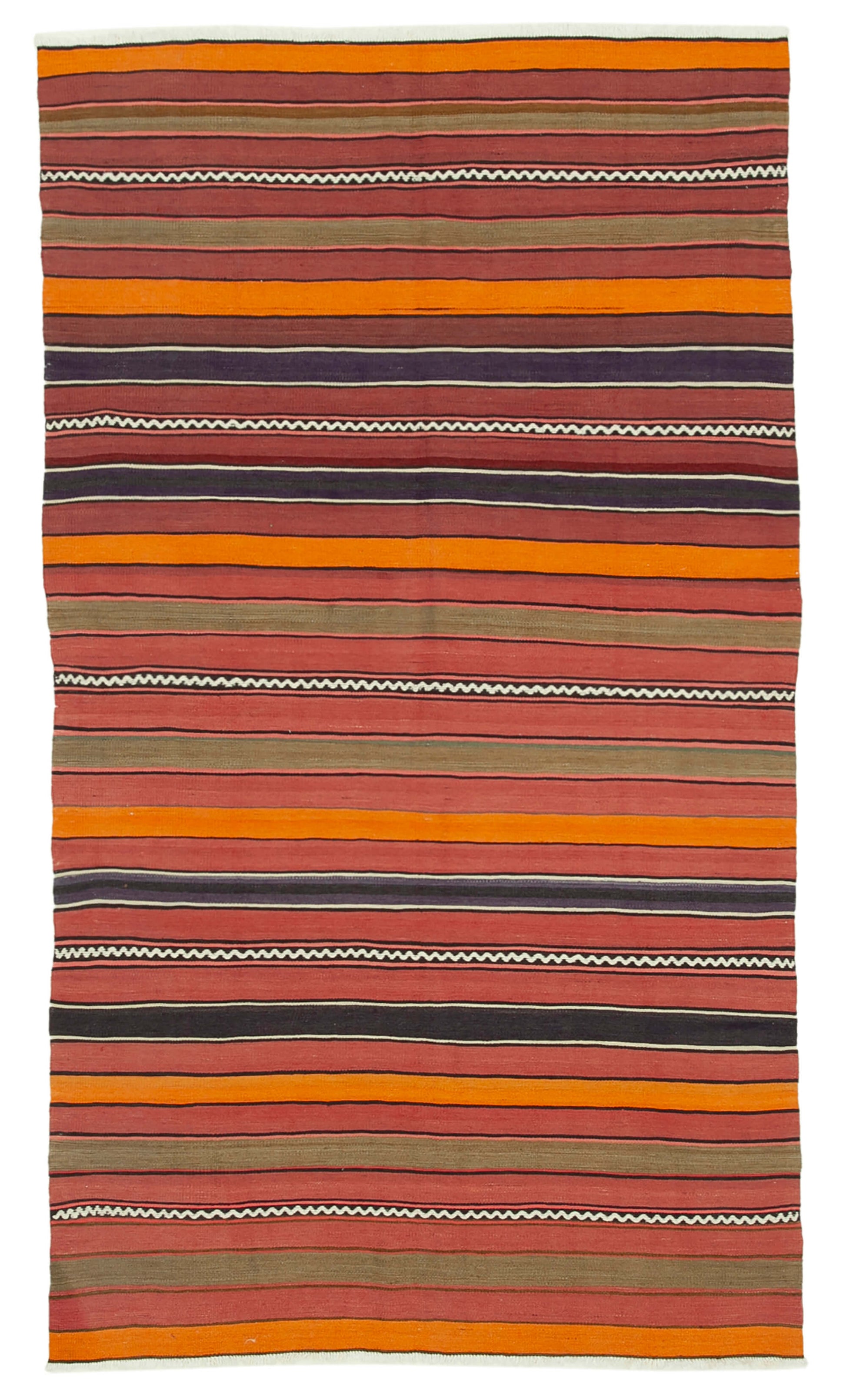 5x9 Orange Oriental Kilim Rug - 29319