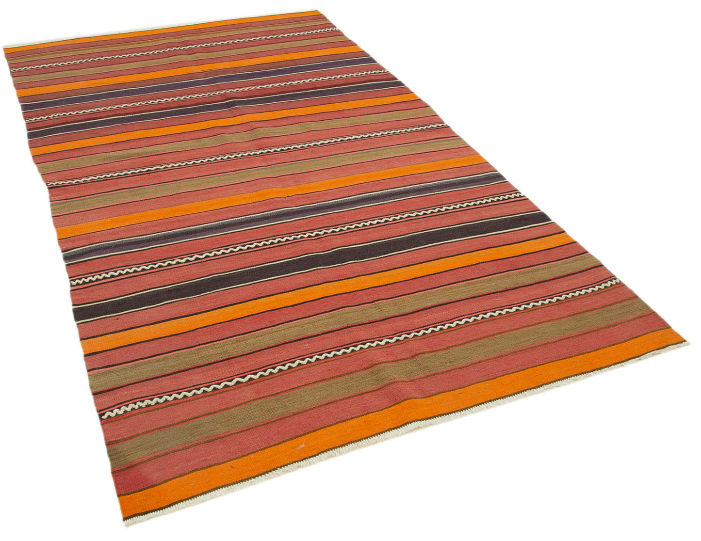 5x9 Orange Oriental Kilim Rug - 29319