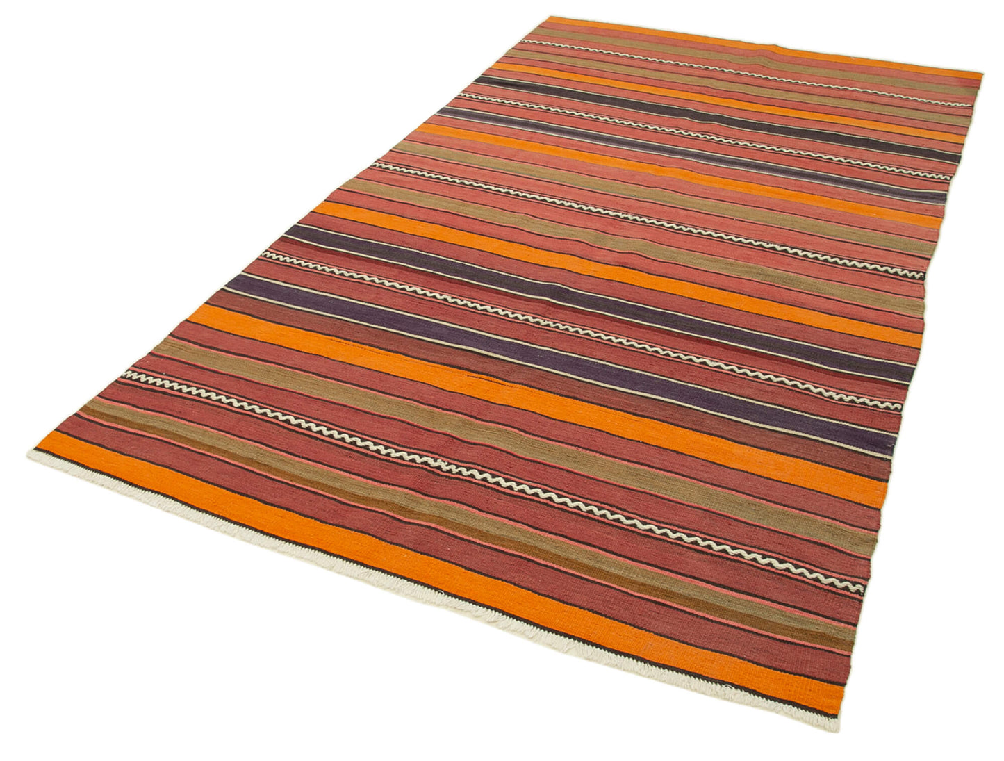 5x9 Orange Oriental Kilim Rug - 29319