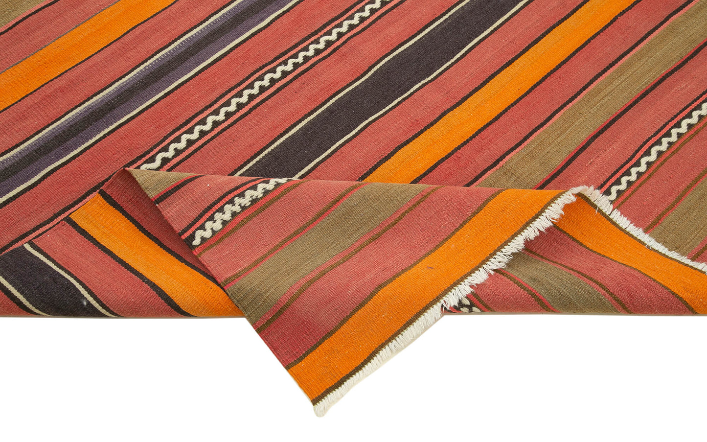 5x9 Orange Oriental Kilim Rug - 29319