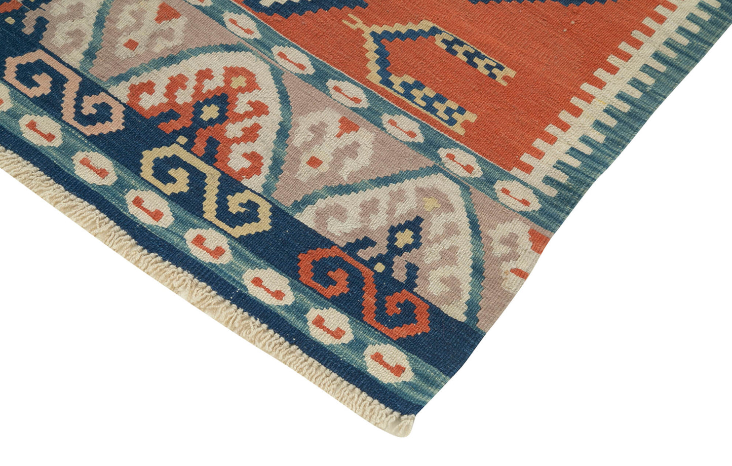 4x5 Orange Oriental Kilim Rug - 29426