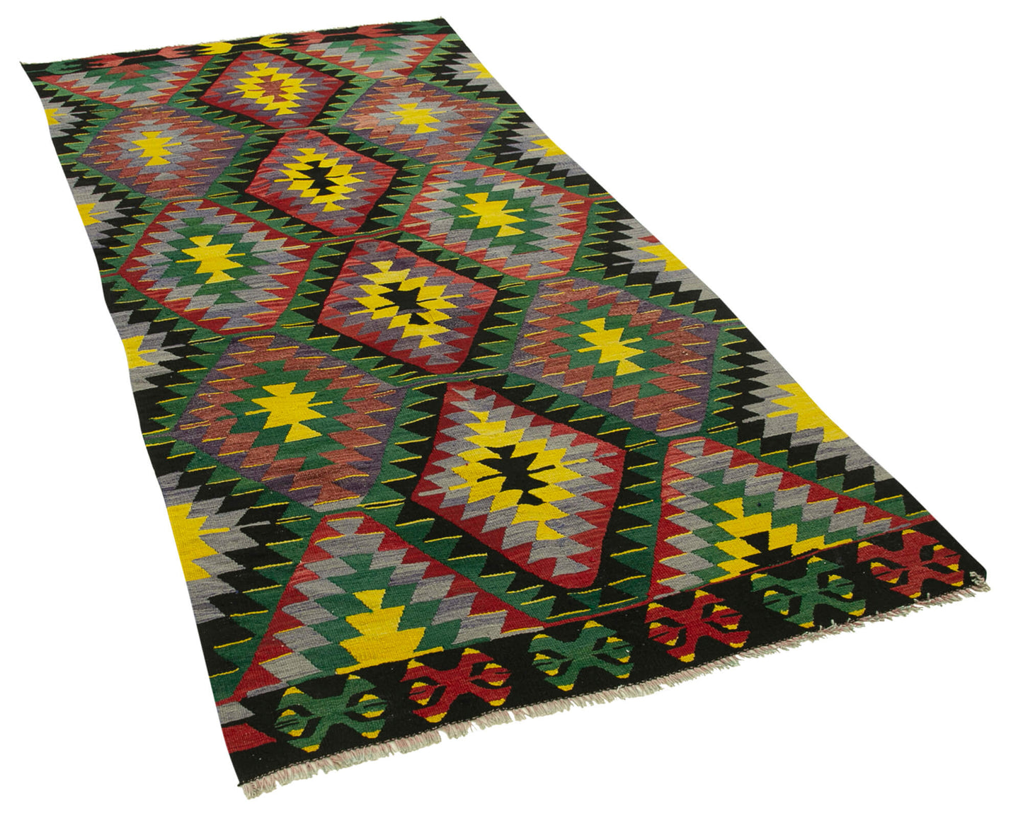 4x8 Yellow Oriental Kilim Rug - 29441