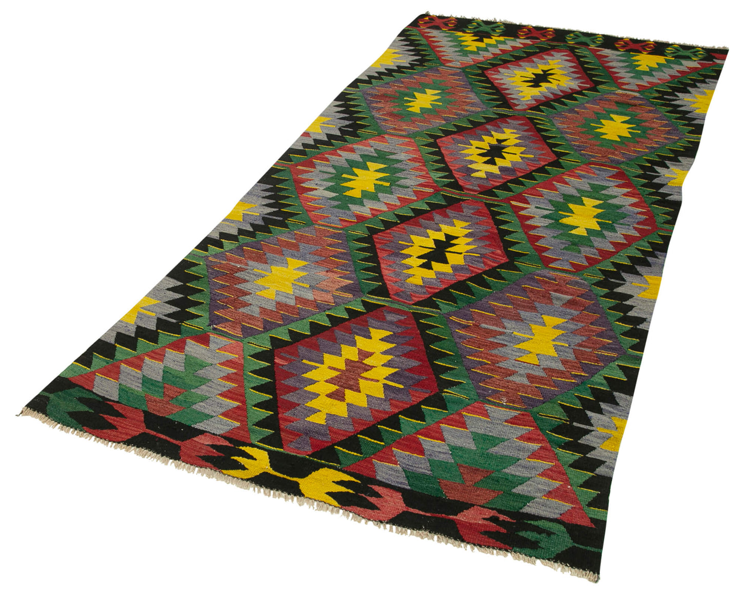 4x8 Yellow Oriental Kilim Rug - 29441