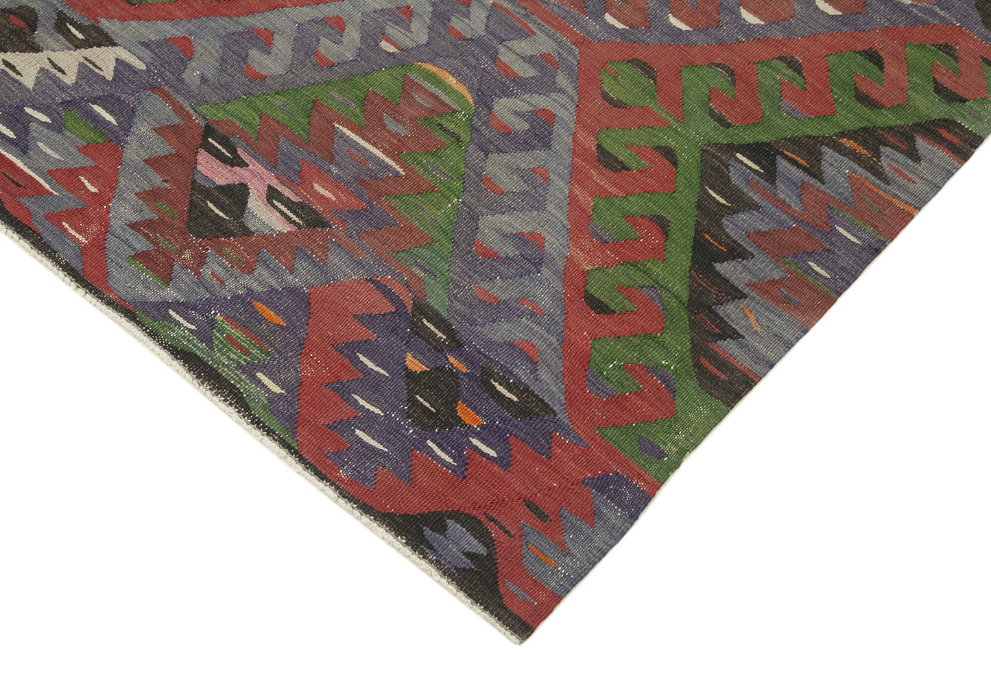 5x9 Green Oriental Kilim Rug - 29459