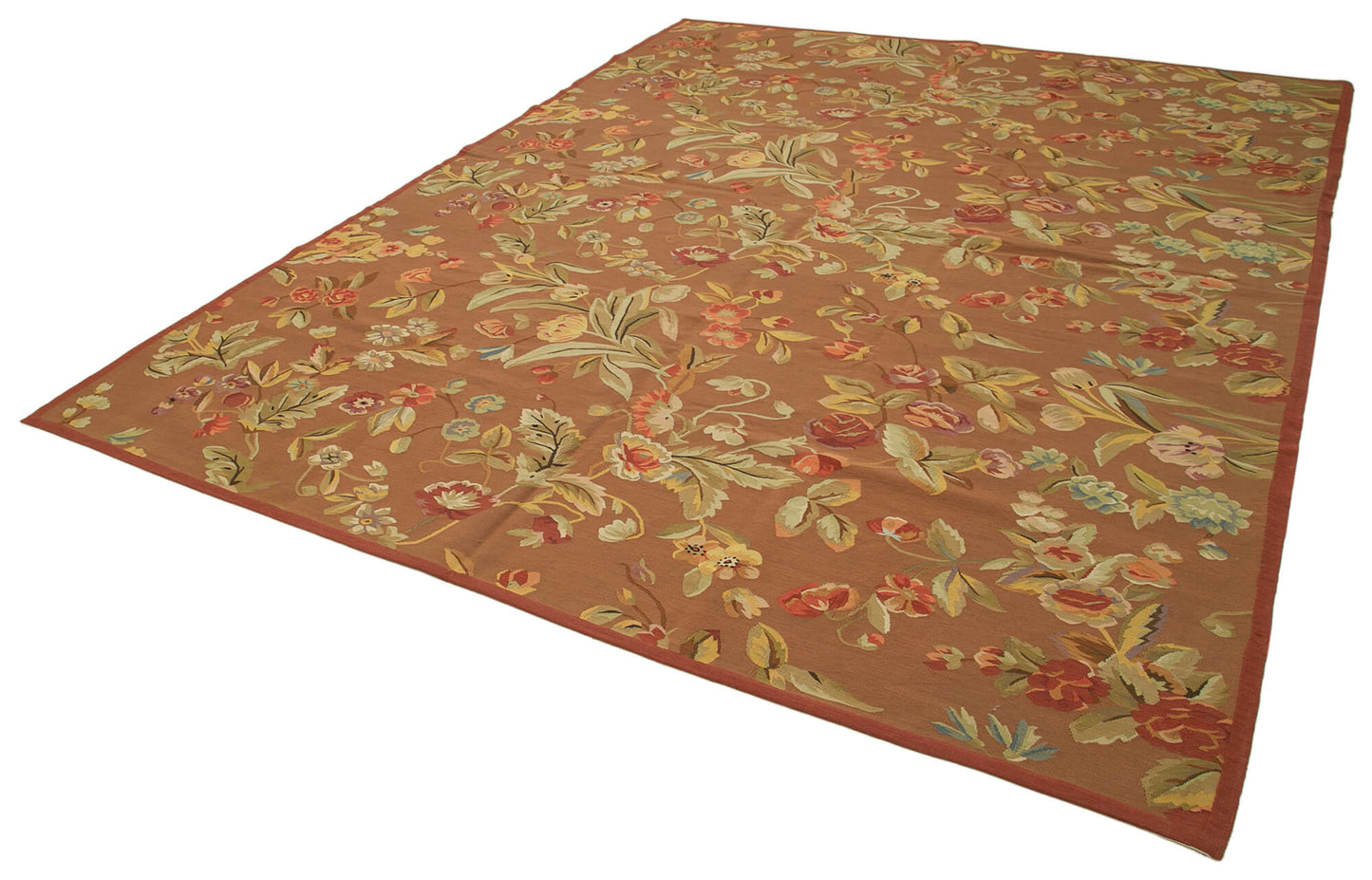 9x12 Brown Aubusson Kilim - 29471