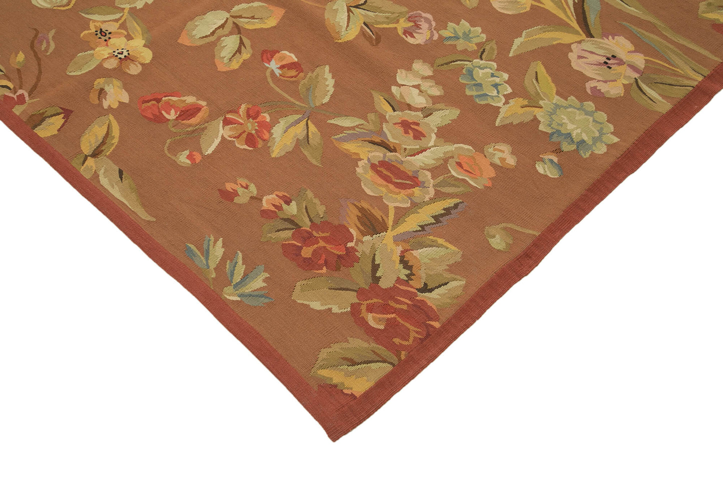 9x12 Brown Aubusson Kilim - 29471