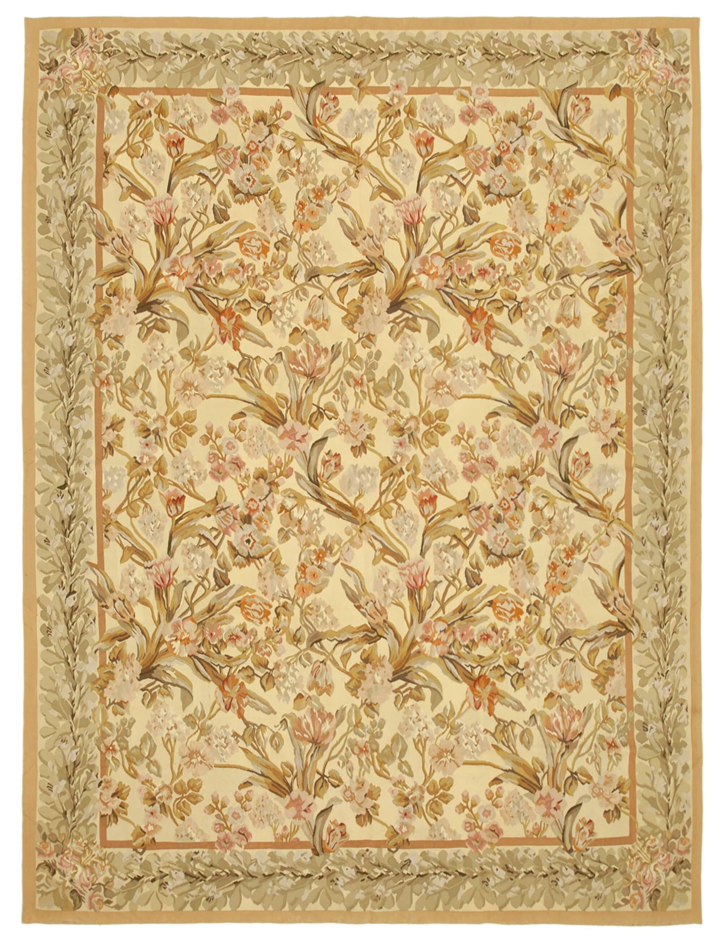 9x12 Beige Aubusson Kilim - 29474