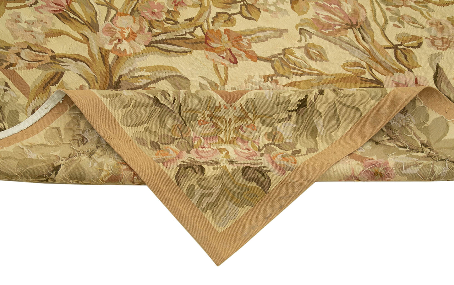 9x12 Beige Aubusson Kilim - 29474