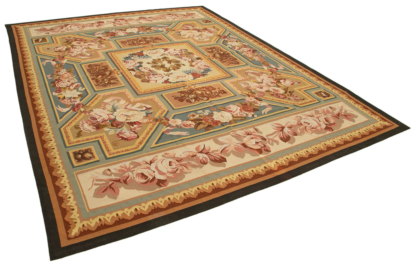 9x12 Beige Aubusson Kilim - 29476